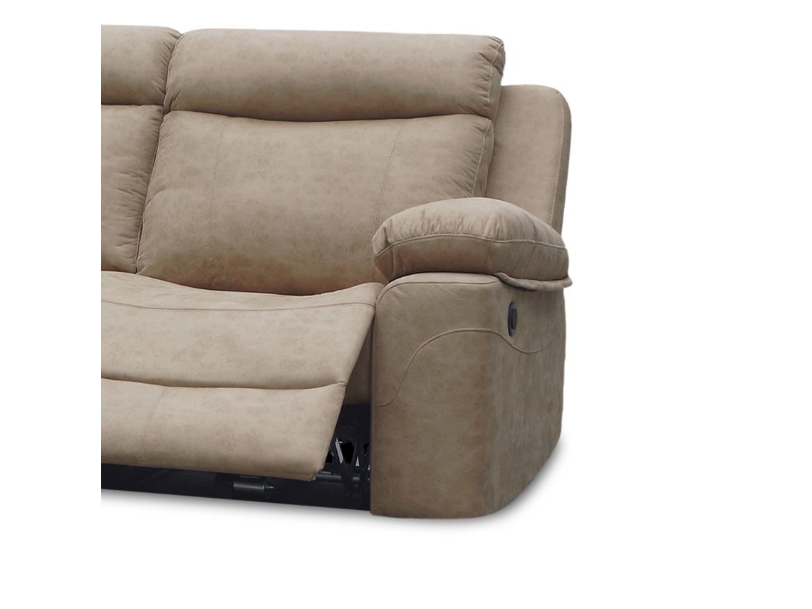 Nellie Sofá de 3 lugares Relax com Chaiselongue Direito Cimento 276 X 102 X 187 Cm DUEHOME