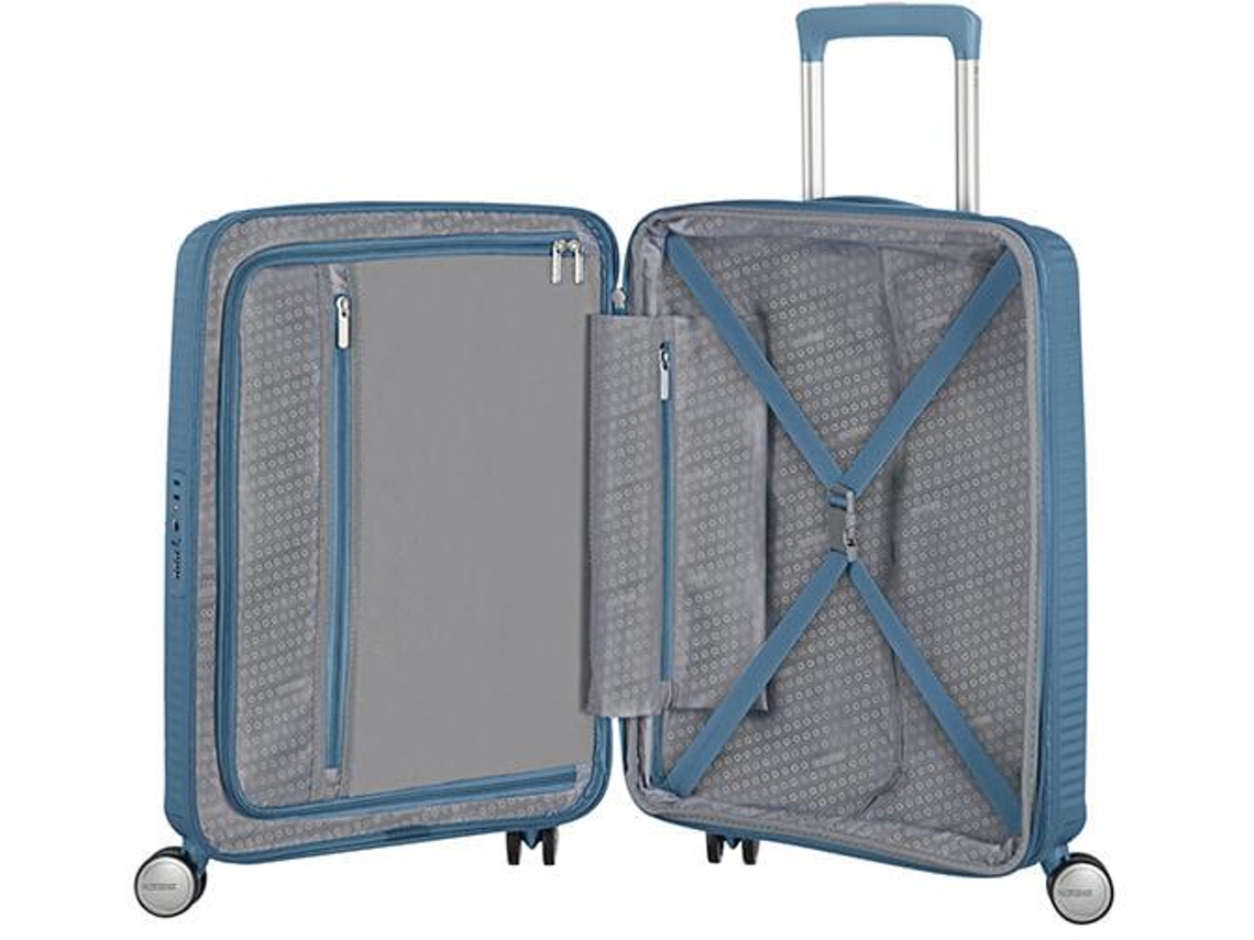 Mala de Cabine Expansível  AMERICAN TOURISTER Soundbox Azul Pedra (55x40x20/23cm - 35,5/41L)