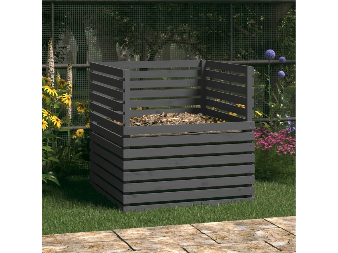 Caixote de compostagem VIDAXL Cinzeto Pine Wood (100x100x102 cm)