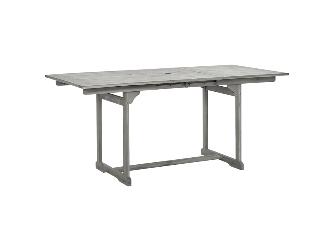 Mesa De Jantar P/ Jardim Extensível Acácia Maciça 170x80x75 Cm