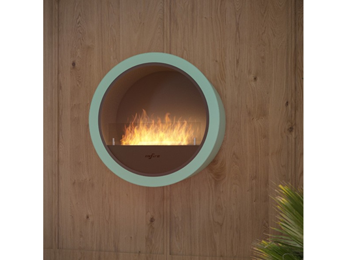 Lareira biológica mural várias cores INCYRCLE WALL Verde menta OUTINFIRE