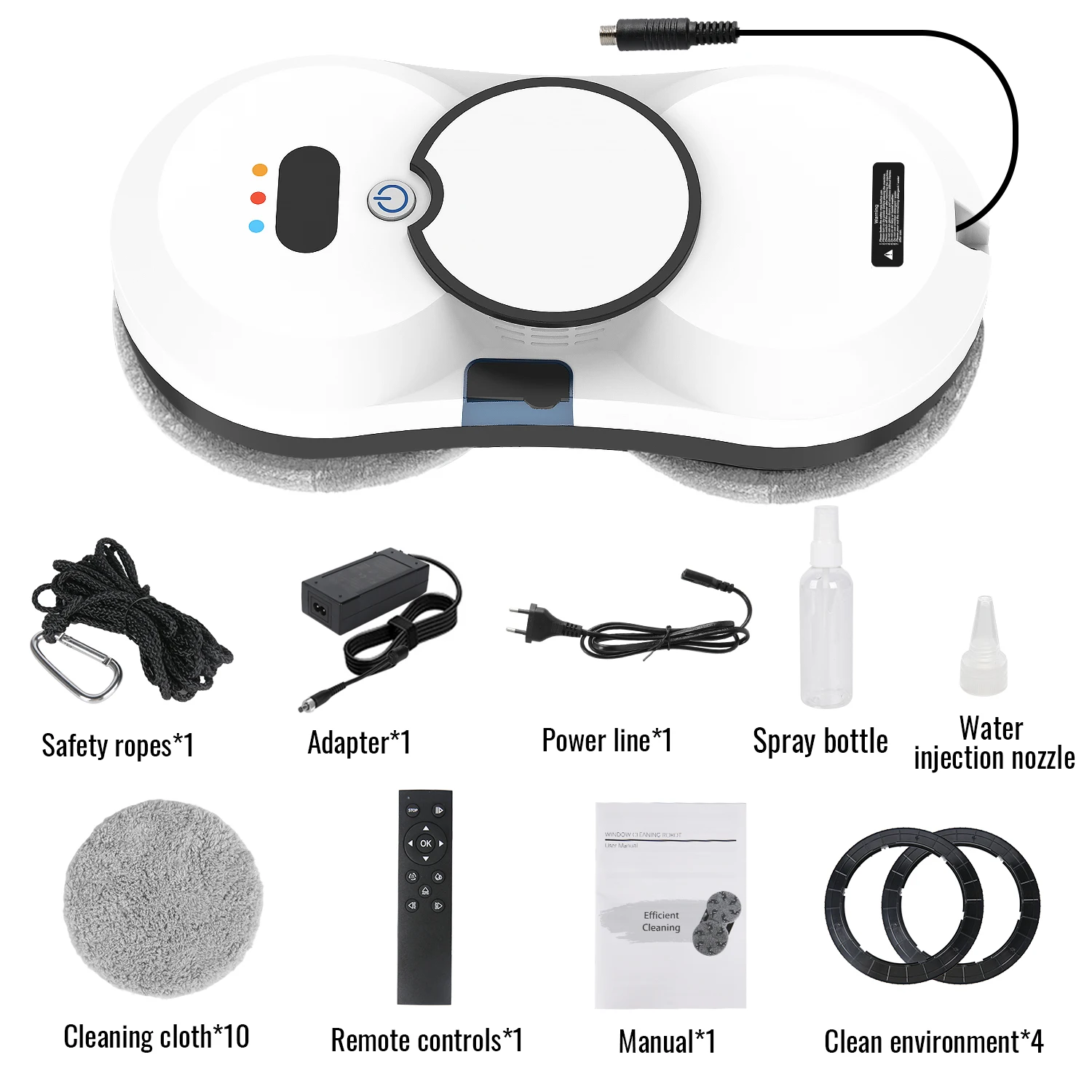 Robã´ De Limpeza De Janelas, Forte Sucã§ã£o, Navegaã§ã£o Inteligente, Branco, Ue, Sim Oem