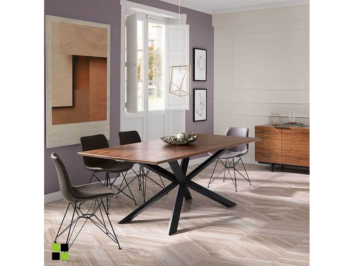 Mesa de Refeição MOMMA HOME (Madeira - Castanho - 200 x 100 x 76 cm)