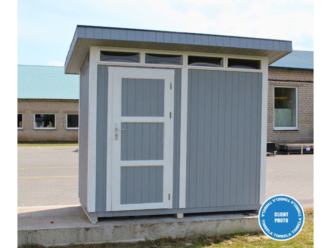 Abrigo de Madeira TIMBELA Em Painéis À Base Lp Smartside 3m² com Pavimento e Ladrilhos Betuminosos L161xh294xh239 cm M901 Tundra Grey