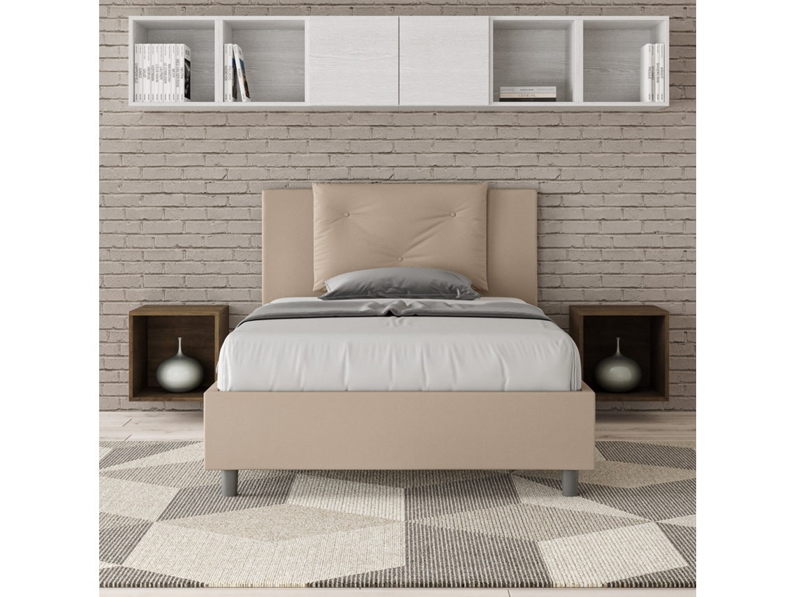 Cama de Corpo e Meio Sem Estrado Estofada AppiaITYHOME (120 x 200 cm - Painéis de Melamina e Couro Sintético)