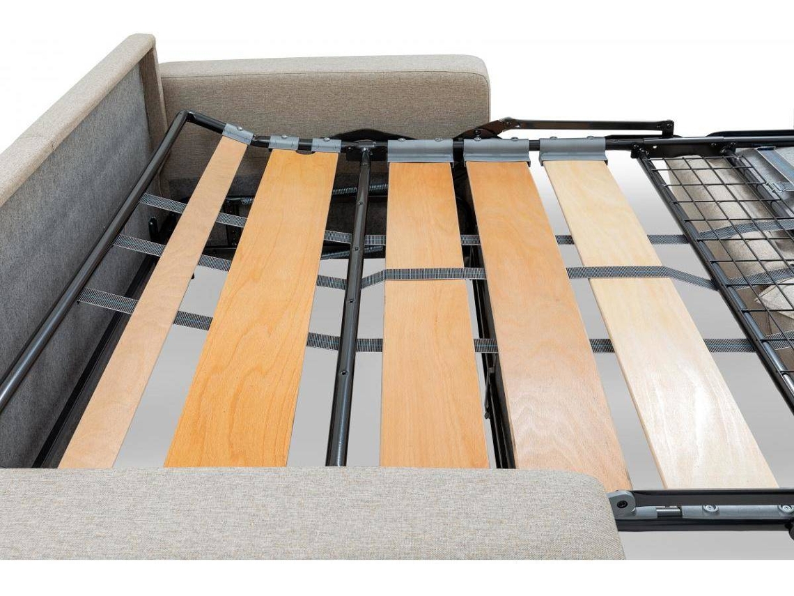 Sofá Cama Emir VENTE-UNIQUE (Preto - Pele sintética - 204x95x85 cm/Dimensões da cama: 140-159 cm)