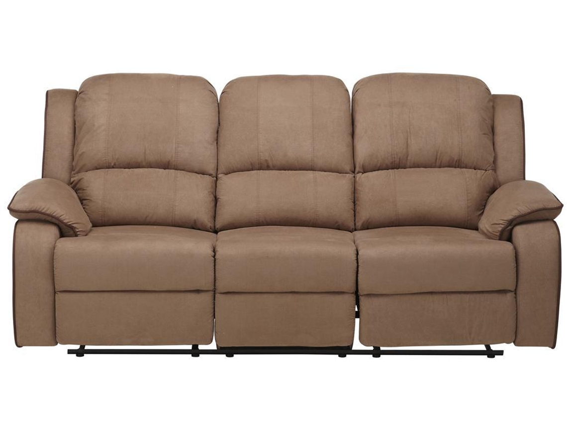 Sofá Relax Hernani VENTE-UNIQUE (Taupe - Tecido e Veludo - 210x96x99 cm)