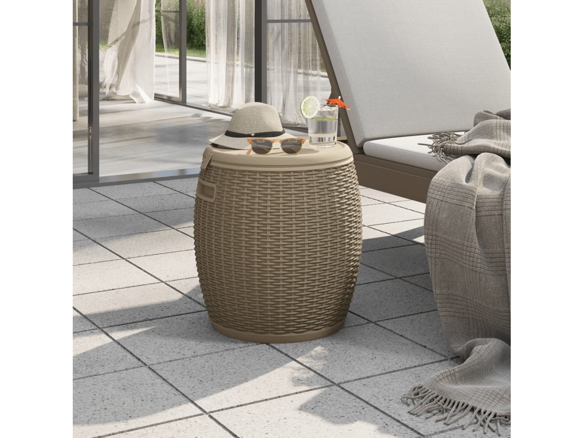 Caixa de Armazenamento VIDAXL 3 Em 1 Polipropileno Castanho-Claro (42.5x42.5x44 cm)