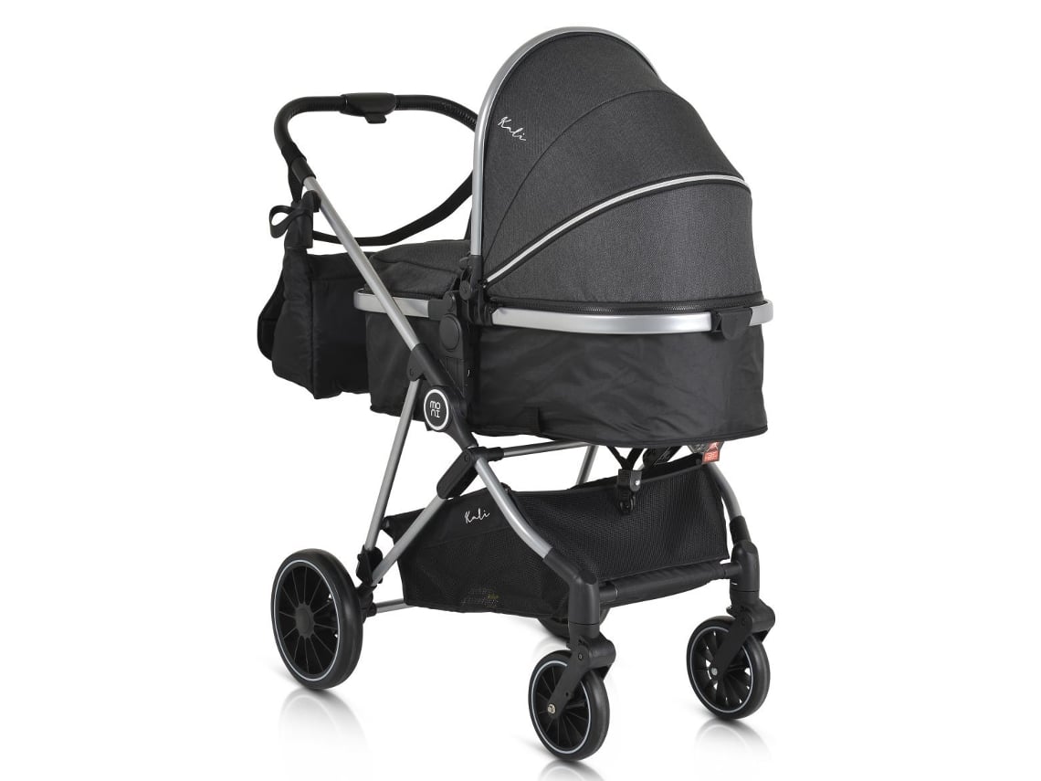 Carrinho de Bebê Duplo Conversível Kali Até 22 kg Da MONI Black