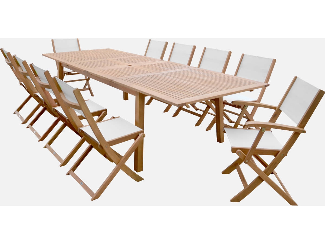 Mesa de Jardim SWEEEK Almeria (10 Lugares - Branco - 200-250-300Cm)