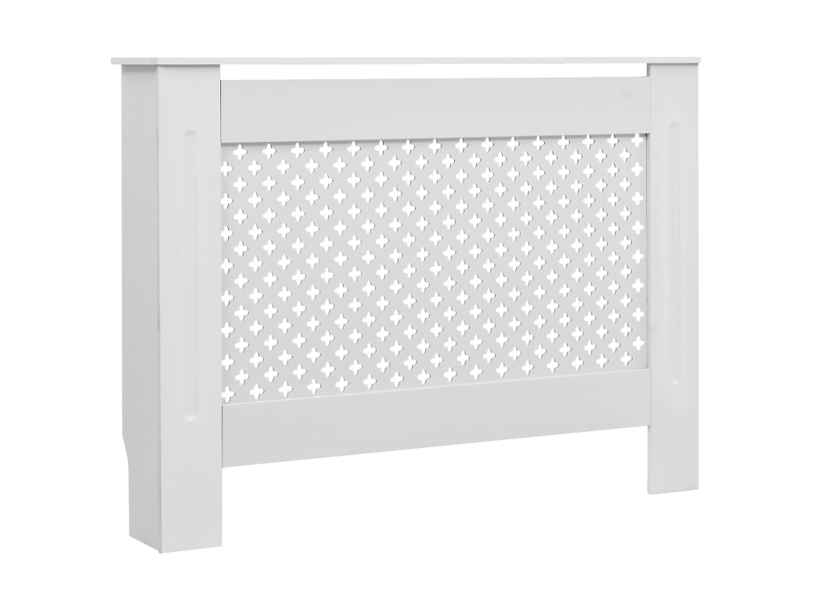 Conjunto de 2 capas para radiador, 112 x 19 x 81,5 cm, em MDF branco, Haochrymec