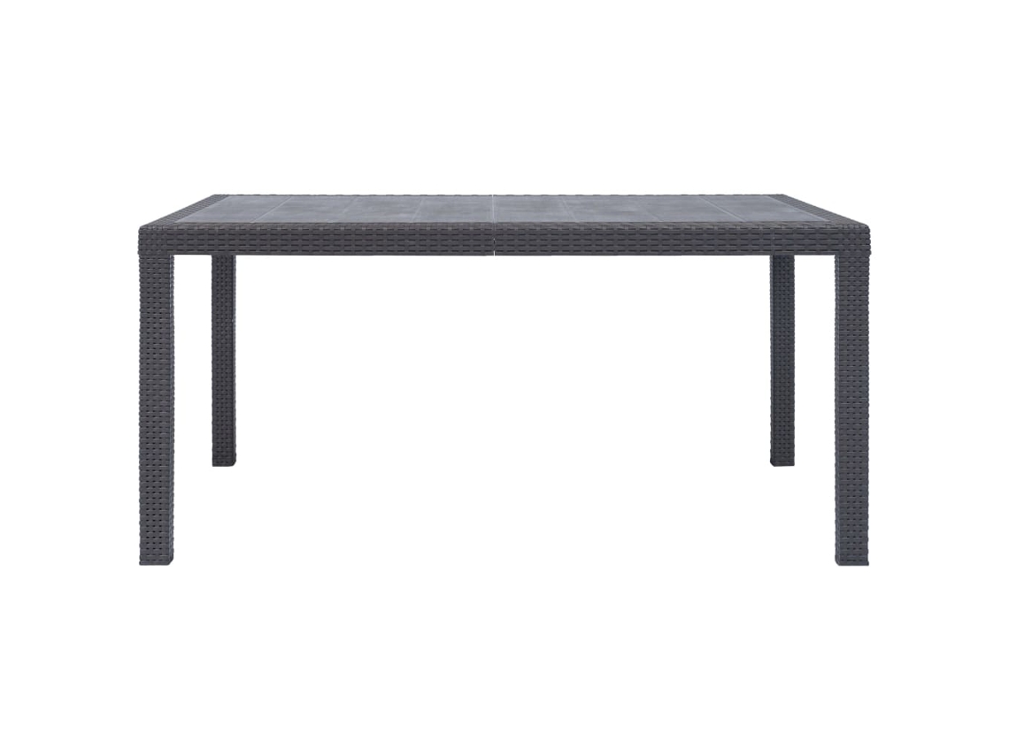 Mesa de Jardim LOVELY HOME Jantar Plástico Castanho com Aspeto de Vime (150 x 90 x 72 cm)