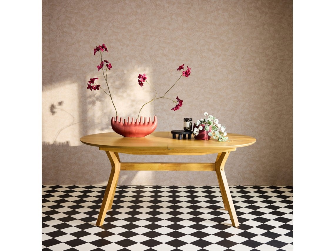 Mesa De Jantar Extensível Oblonga De 6 8 Pessoas, Natural Sweeek