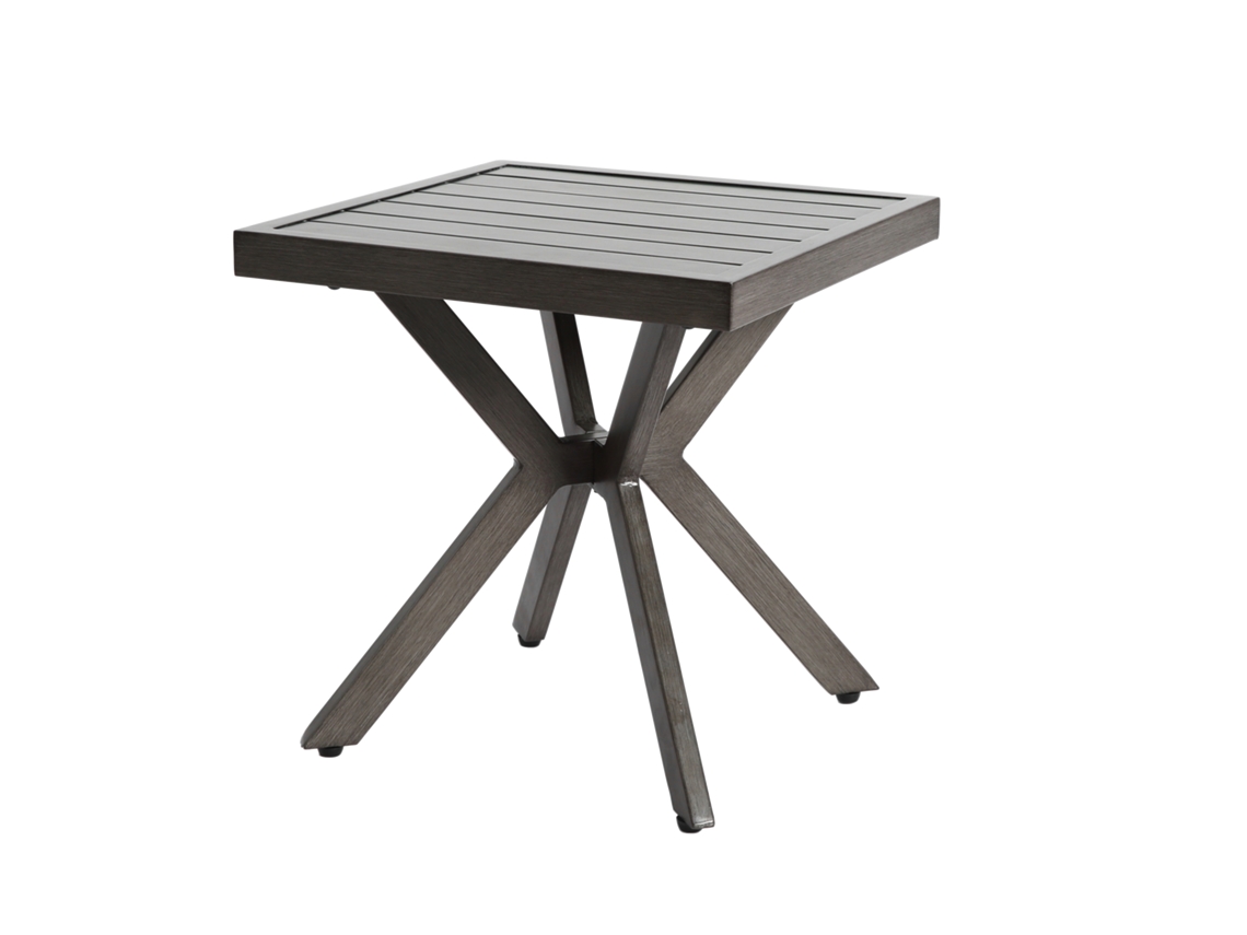 Mesa Lateral De Alumínio Para Exterior, Design Compacto, Cor Cinza Escuro Pangshiyuan (45x45x47cm)