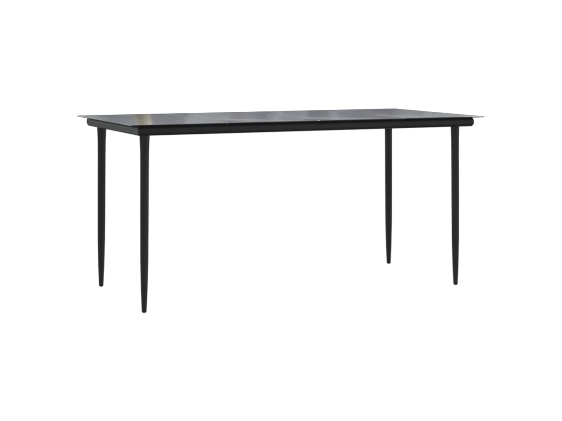 Mesa de Jantar para Jardim 160X80X74 Cm Aço-Vidro Temperado NONAME