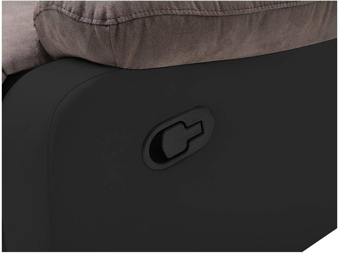 Sofá Relax Tolzano VENTE-UNIQUE (Preto e Cinzento - Pele sintética - 226x226x100.5 cm)