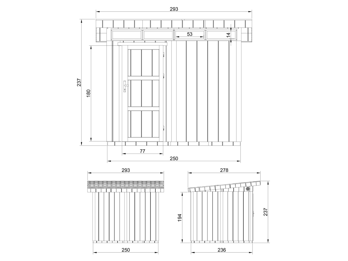 Abrigo de Madeira TIMBELA Em Painel Lp Smartside 5,9 m² com Piso e Ladrilhos Betuminosos L279xh294xh237 cm M903 Terra Brown
