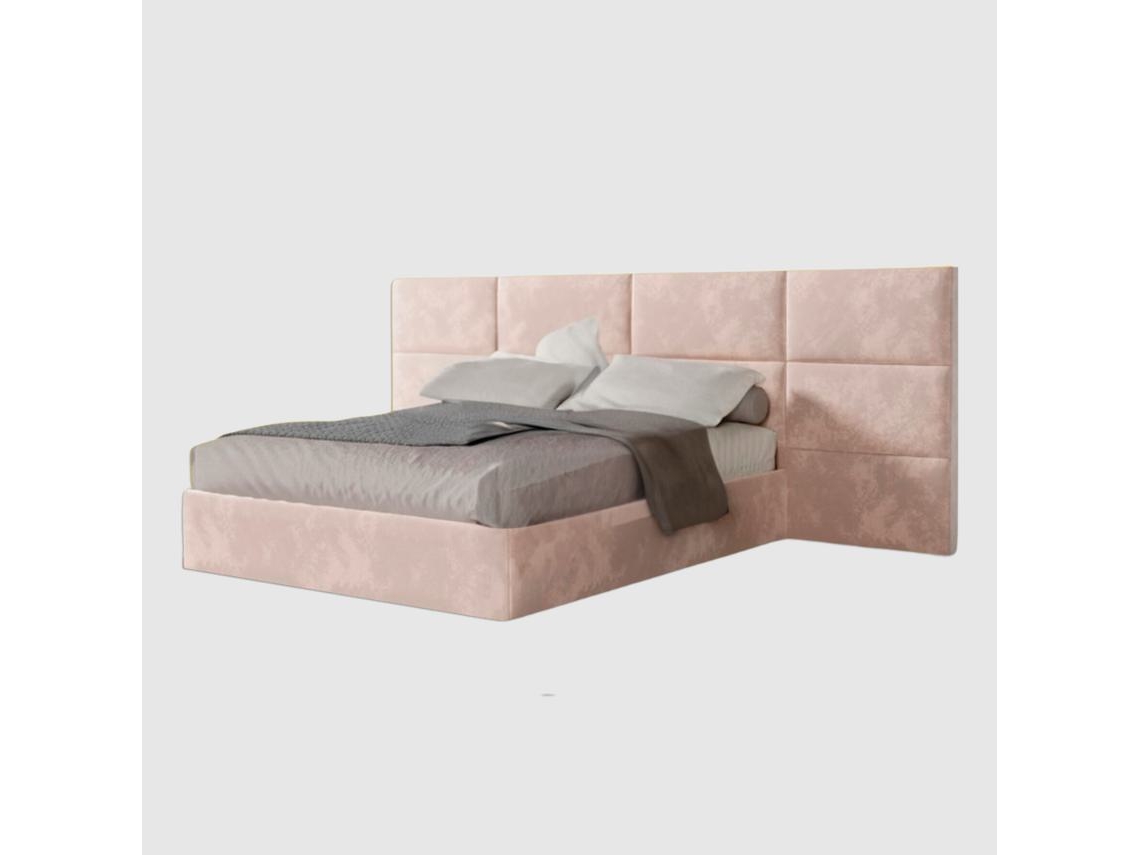 Cama Estofada Com Estrado MARTE (190X140 CM - Bege)