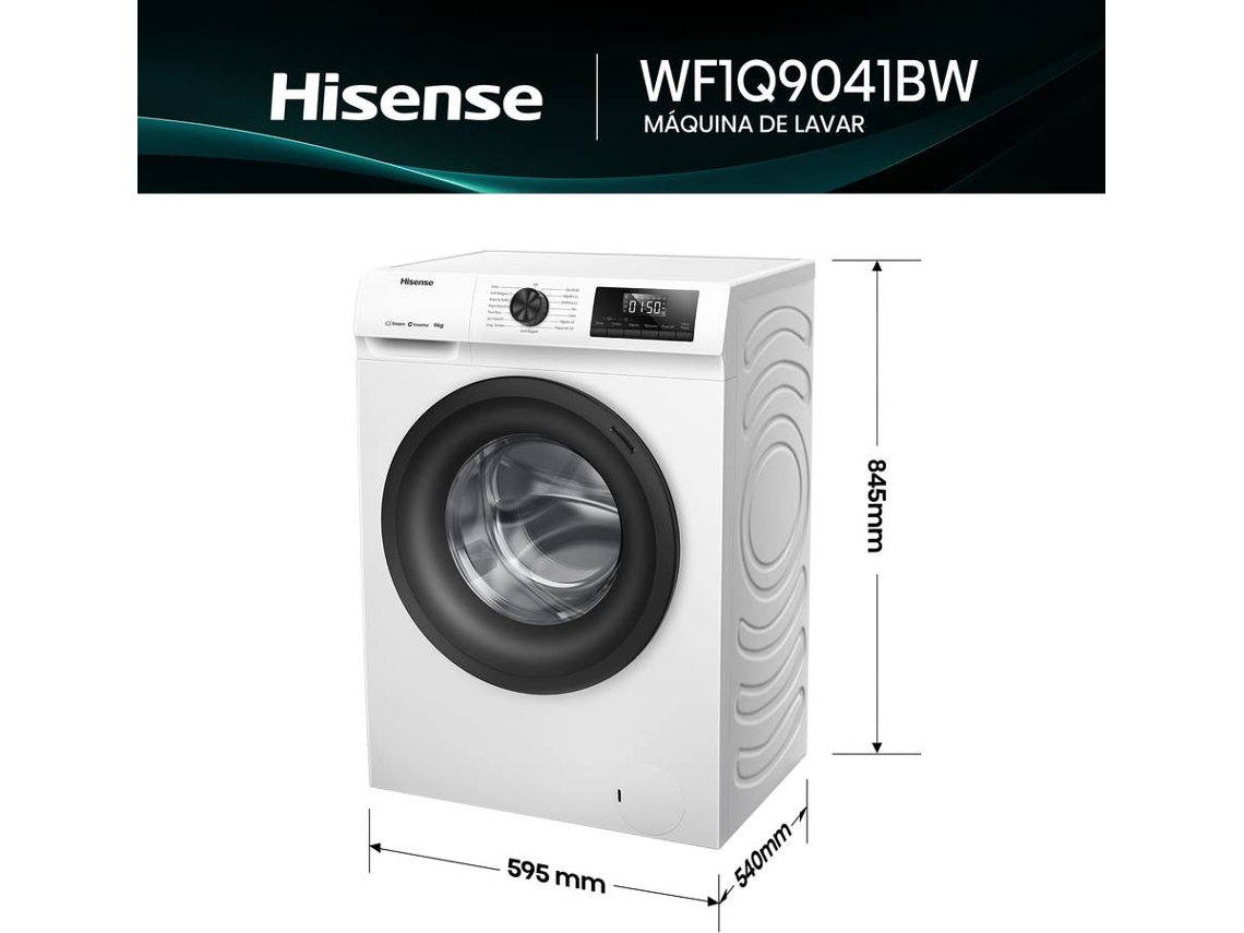 Máquina de Lavar Roupa HISENSE SERIES 1Q WF1Q9041BW (9 kg - 1400 rpm - Branco)