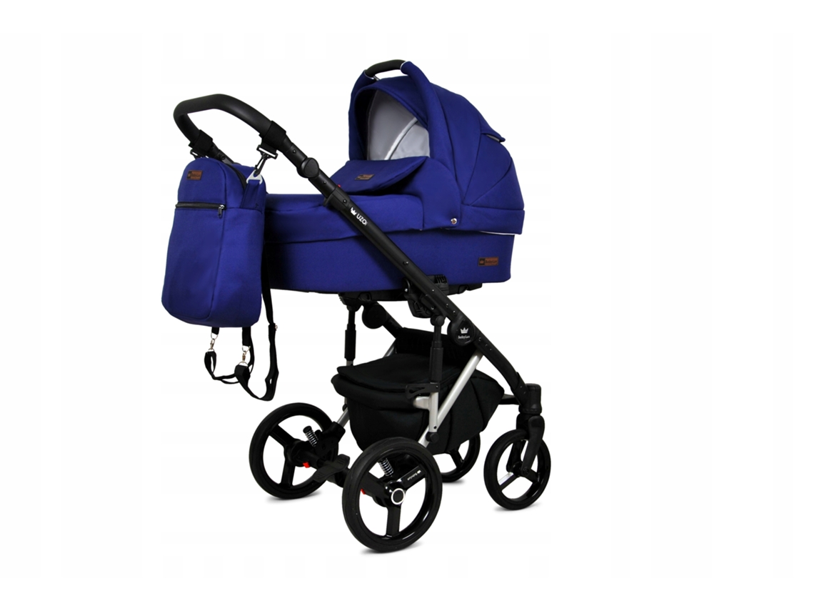 Carrinho De Bebé Multifuncional Babylux Uzo 4 Em 1 -sailor Blue Silver Frame - Ajustável E Dobrável Construção Leve Em Alumínio - Acessórios