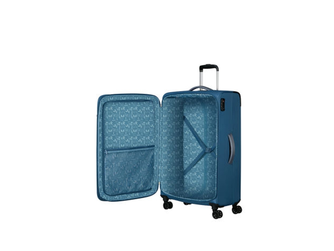 Mala de Viagem Grande Pulsonic 81Cm com 4 Rodas Expansível Azul Coroa 113L AMERICAN TOURISTER