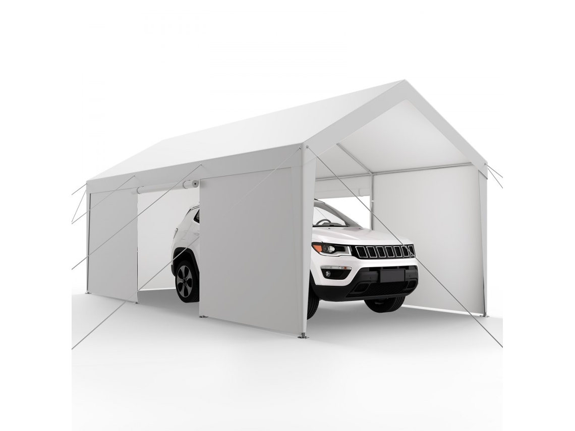 Garagem Portátil E Estrutura De Proteção Para Veículos 3,65x6,09m Tekmaquinas
