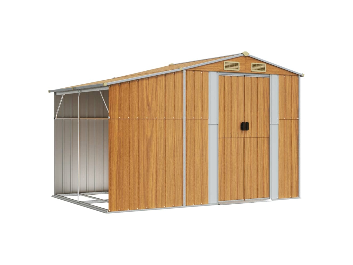 Abrigo MAISON EXCLUSIVE 277x192,5x179 cm Aço Galvanizado Castanho-Claro