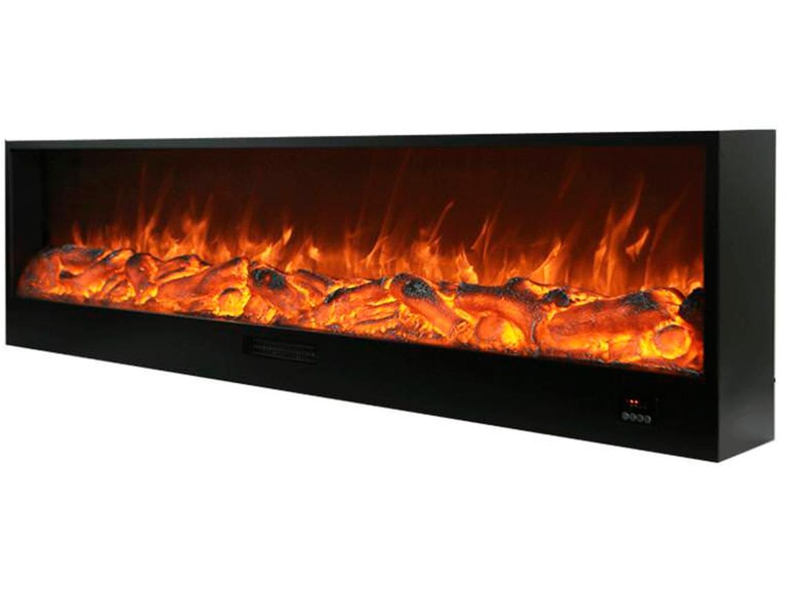 Chaminé CAMINETTO AMIATA 180 cm de lareira eléctrica integrada com 1500W de potência, preto