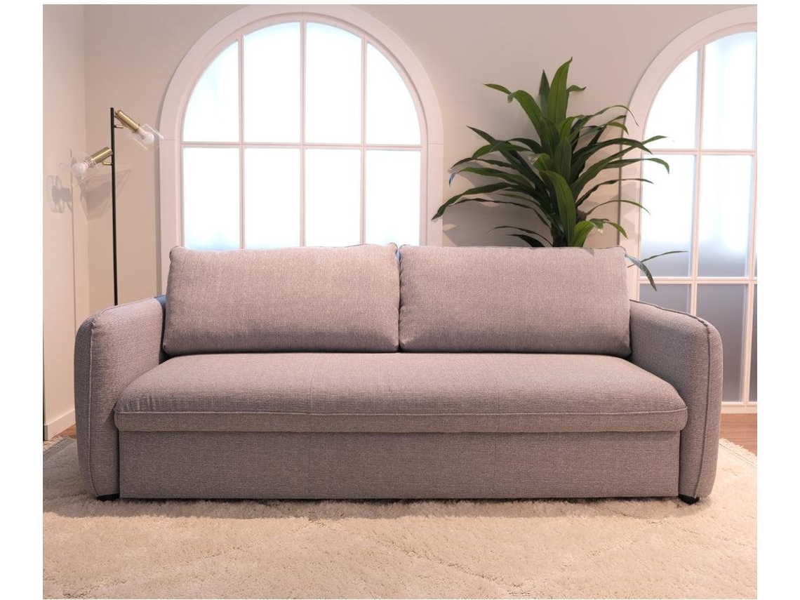Sofá Cama 3 Lugares BUDWING Chloé Cinza c/ abertura fácil (225 x 140 x 91 cm)