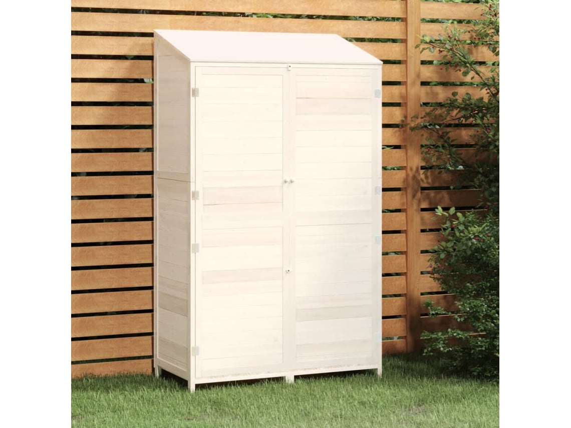 Abrigo de Madeira VIDAXL Branco (102x52x174,5 cm)