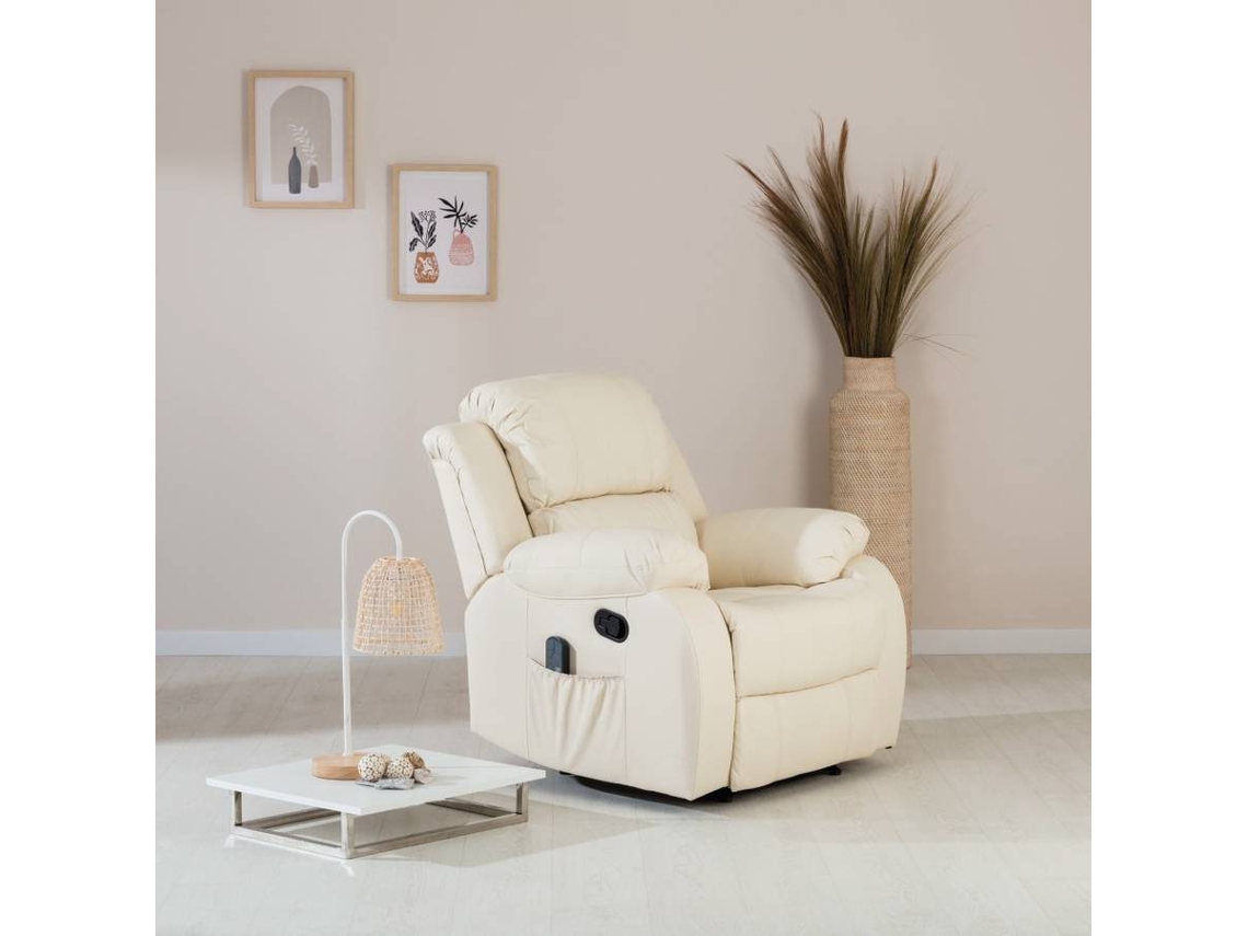 Poltrona de Massagem Reclinável NALUI Trevi Bege (89x88x99 cm)