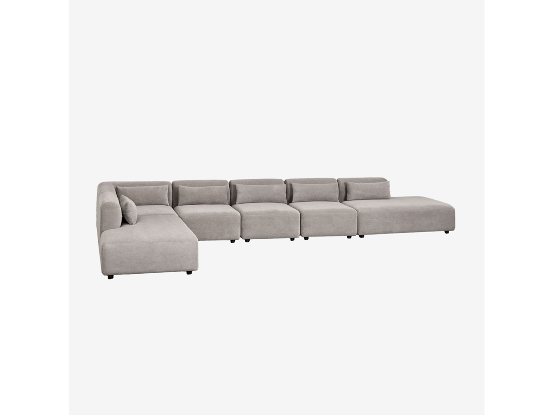 Sofá Modular De Canto Fogler De 6 Peças Com Espreguiçadeira Dupla Poliéster Sklum
