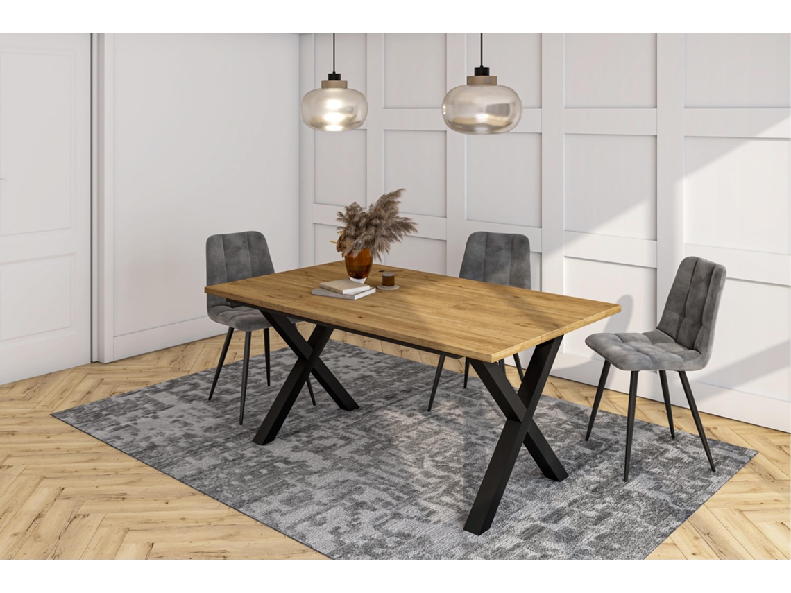 Mesa Sala de Jantar, 167x90x74cm, para 8 Pessoas, Móveis Sala Jantar, Carvalho SKRAUT HOME