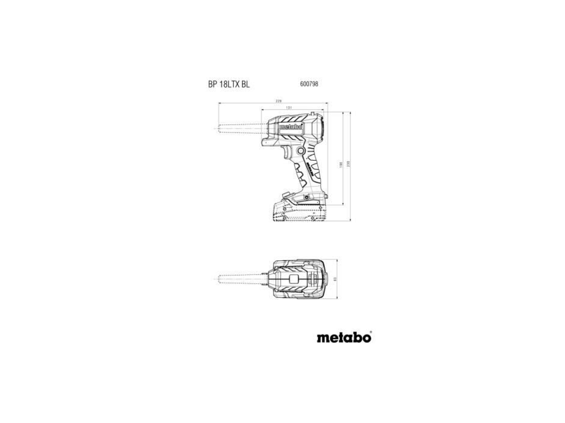 Pistola de Sopro Sem Fio Bp 18 Ltx Bl METABO Carregador de Bateria Snas 600798850