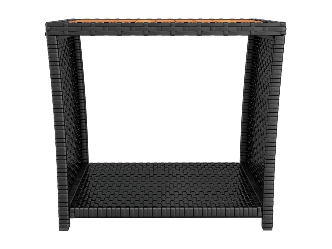 Mesa De Centro Vime Pe/acácia Preta 45x45x40 Cm