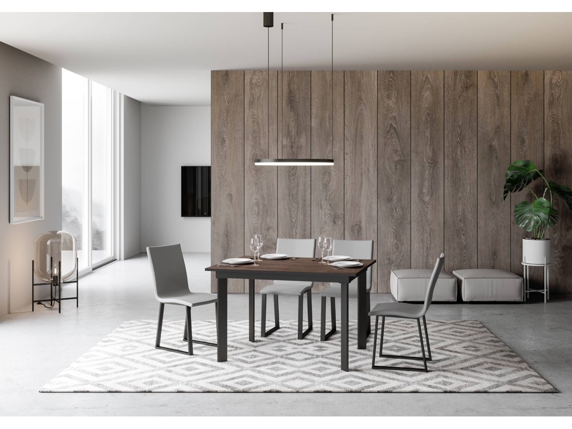 Mesa de Refeição ITAMOBY Cumar (90x120/180 - Painéis em Melamina - Nogueira)