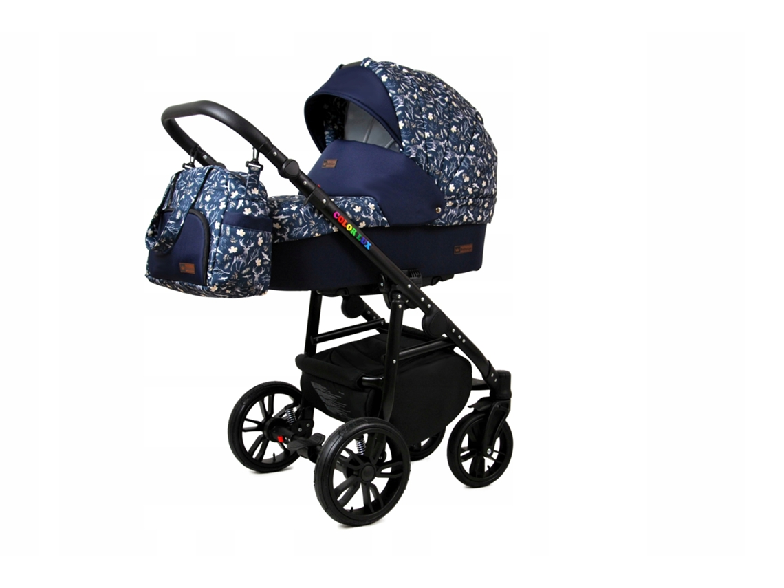 Carrinho de Bebé Multifuncional BABYLUX CLASSIC GOLD 4 Em 1 -Forest Deer BLACK FRAME - Ajustável e dobrável Construção leve em alumínio - Acessórios