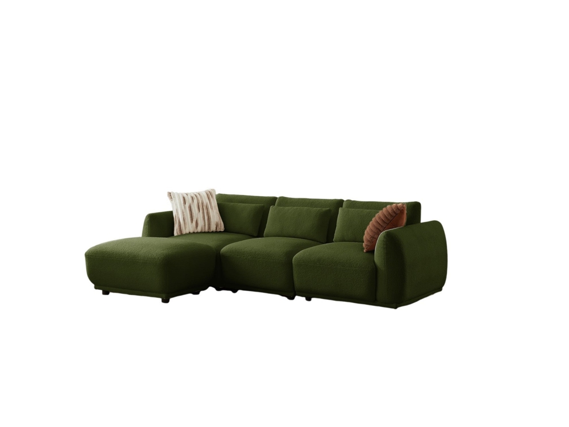 10 Darkgreen Sofá Poltrona Multi Pessoa Espuma Travesseiros Encosto Estofado Verde Escuro Yhl Voyura