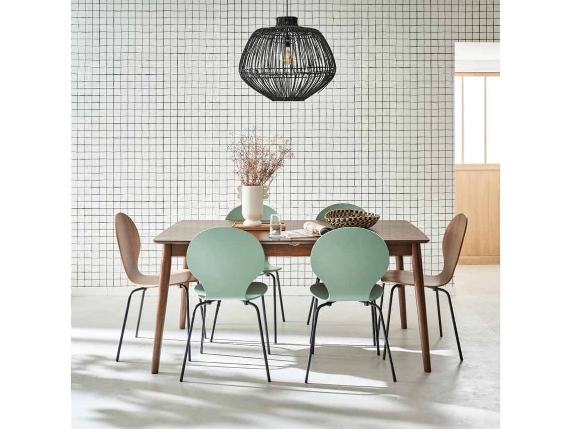 Mesa de Jantar Retangular Extensível de 6-8 Lugares Madeira de Nogueira SWEEEK