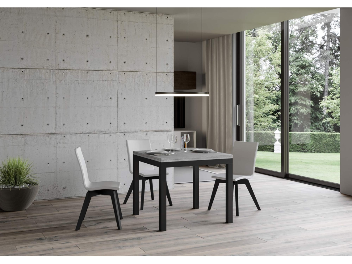 Mesa de Refeição ITAMOBY Everyday Libra (90x90/180 - Painéis em Melamina - Cimento)