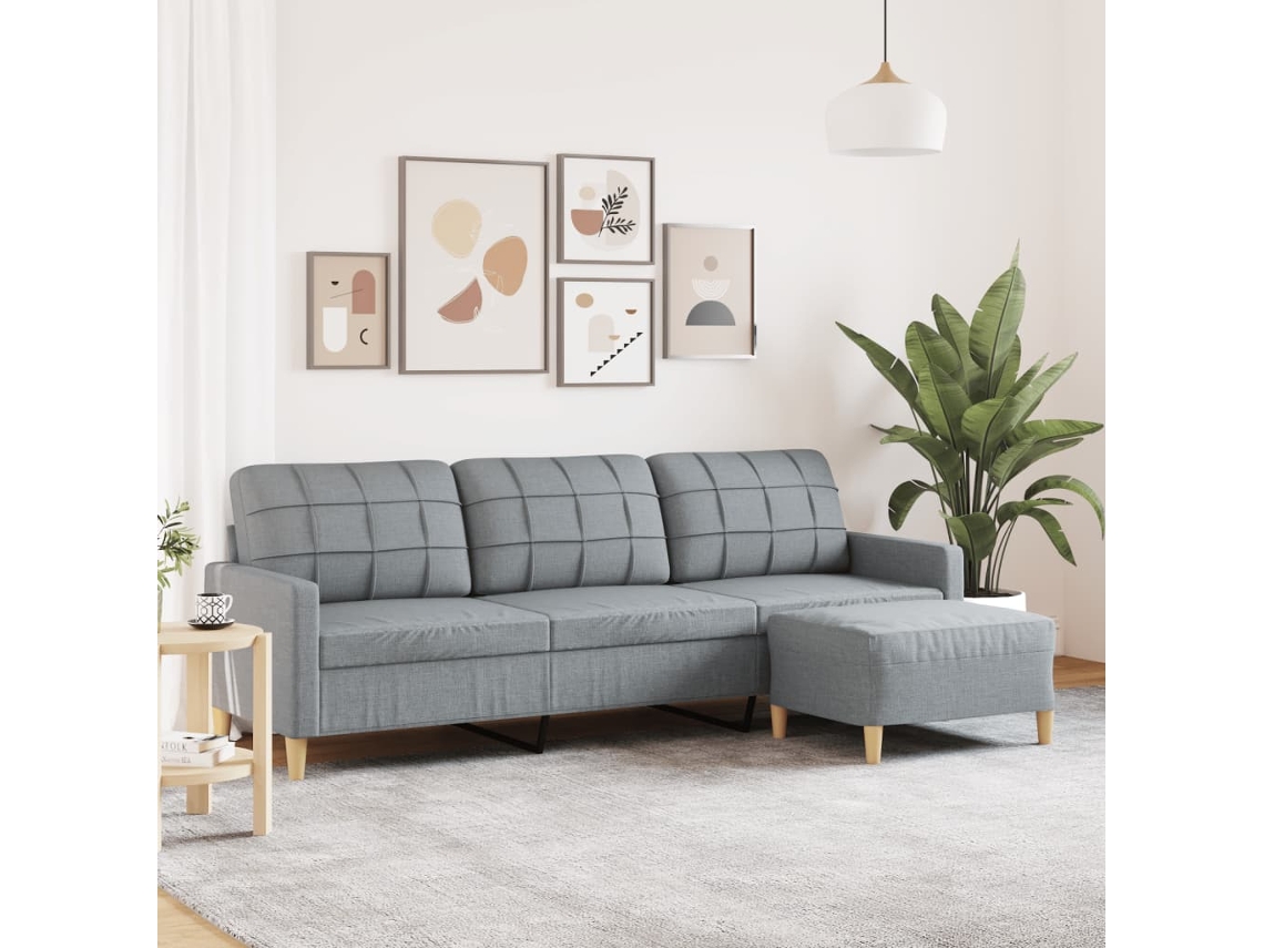 Sofá de 3 lugares VIDAXL Cinzeto Tecido (210cm)