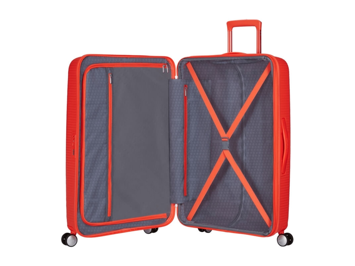 At Mala De Viagem Grande 77cm 4r Exp. Soundbox Laranja Neon American Tourister