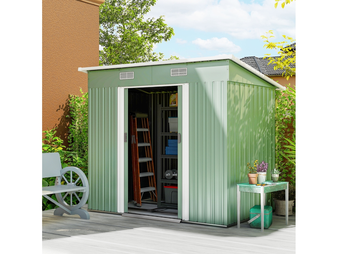 Abrição De Metal 2,3m³ 207x130x182cm Verde Com Janela