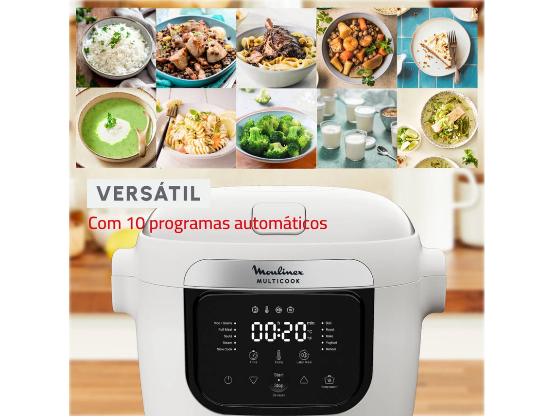 Robô de Cozinha MOULINEX Multicook Basic MZ700BF0 (10 Programas Automáticos - 6 L - Branco)