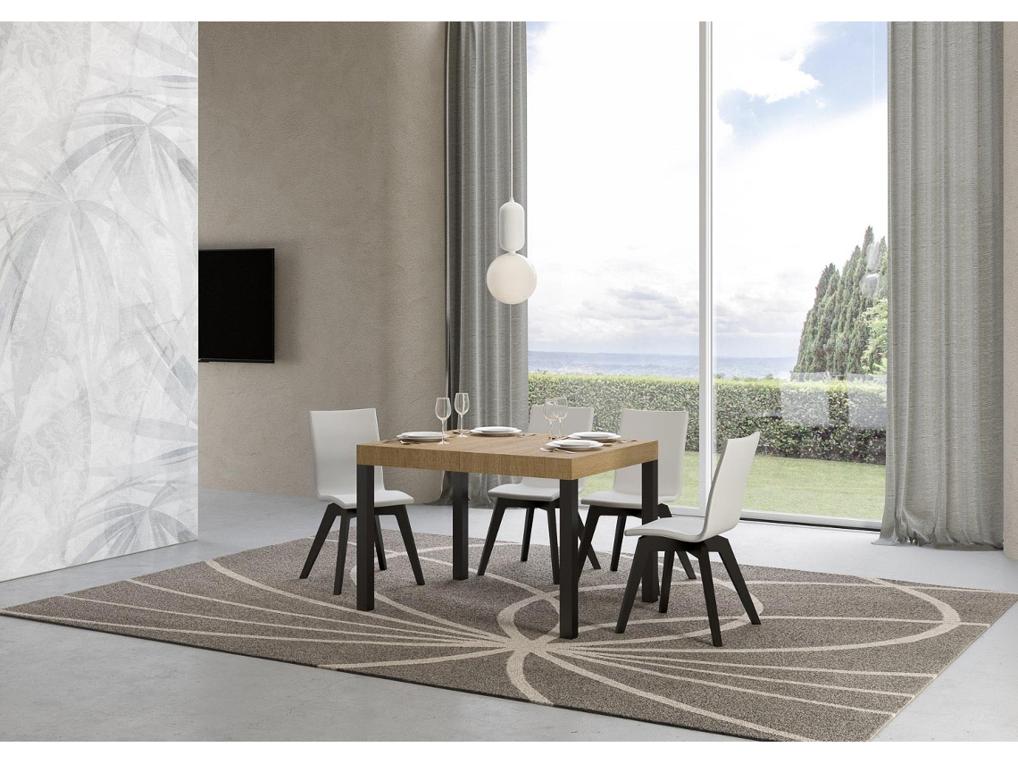 Mesa de Jantar Extensível 70X110/194 Cm Everyday Carvalho Natural Quadro Antracite