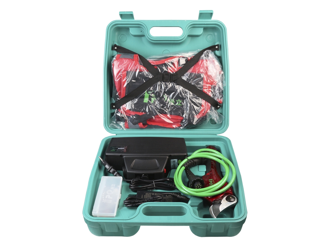 Tesoura de Podar Eléctrica YATEK Corta Até 30Mm Contém Bateria e Caixa El46003