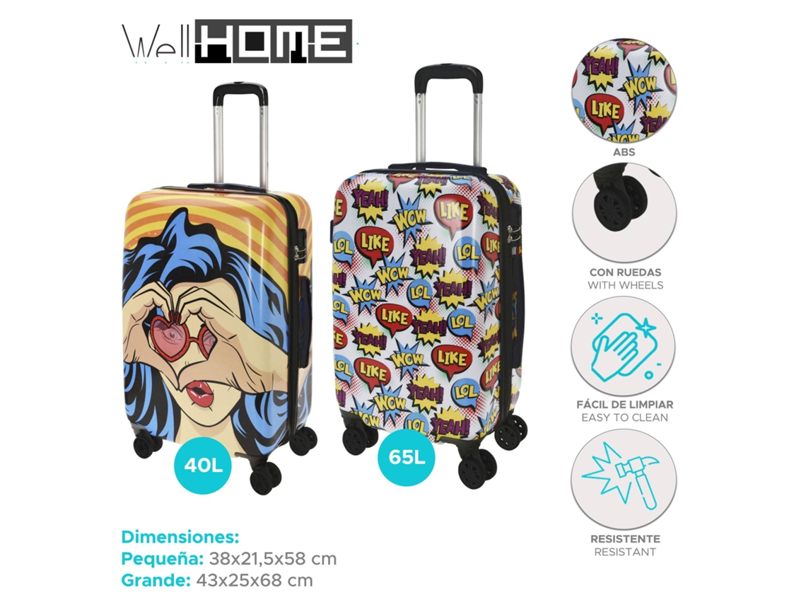 Conjunto de 2 Malas Carrinho em Abs de 20'' e 24'' WELLHOME