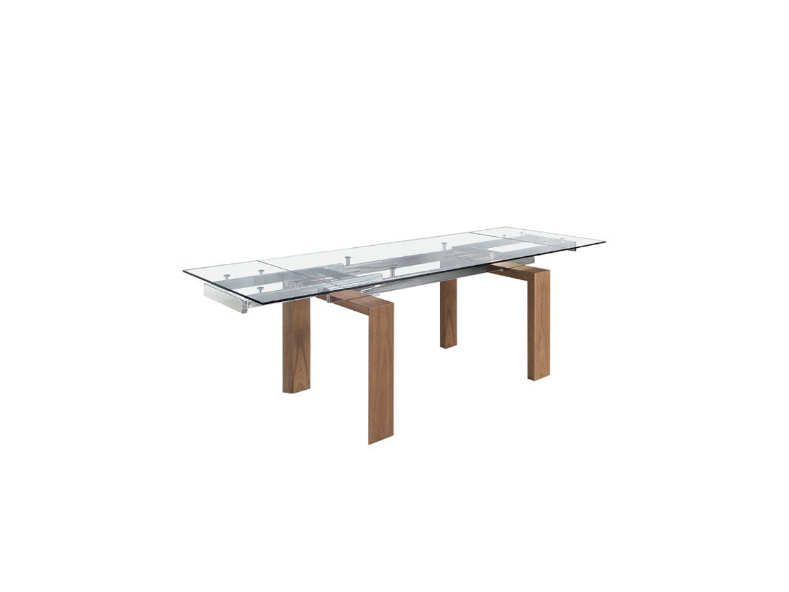 Mesa Extensível Turim 160 240 Vidro Dudeco