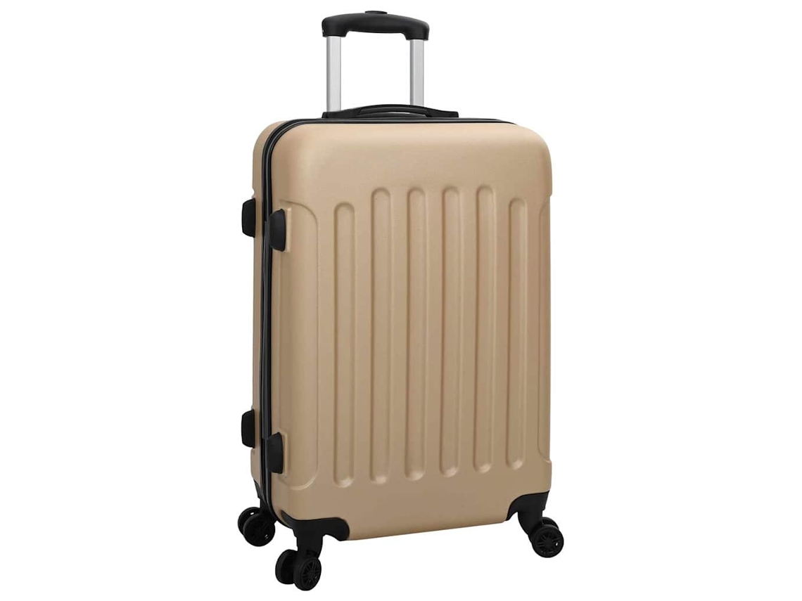 Conjunto 3 De Malas De Viagem Retangulares Em Policarbonato Vidaxl Bege Plástico