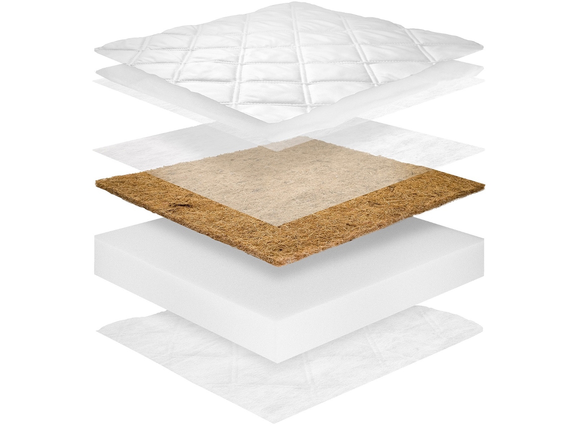 Colchão 70X140 Anti-Ácaros Espuma de Coco 8 Cm Arlo Branco PETITS-MEUBLES